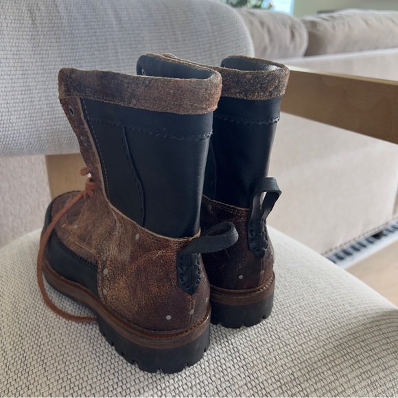 NWOB Free People We The Free Holland Mocc Toe Boots in Chestnut Crackle / Black - Picture 10 of 11